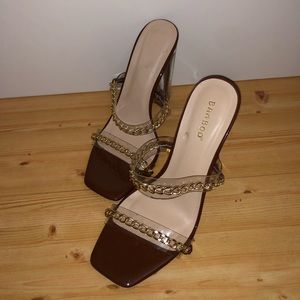 Chocolate Brown Strapless Heels